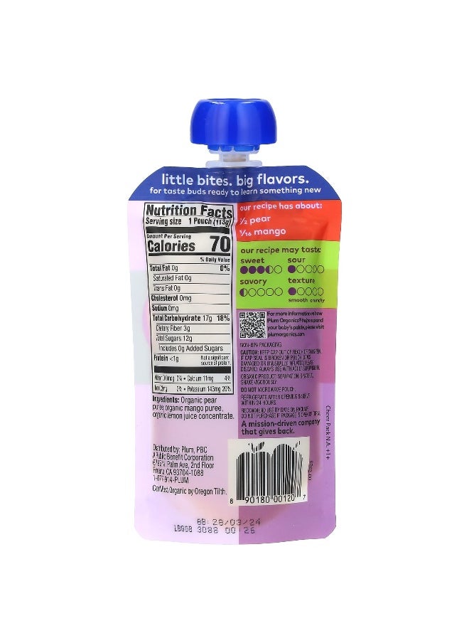 Plum Organics Plum Organics, Organic Baby Food, 6+ Months, Pear & Mango, 4 oz (113 g)  - Image 2