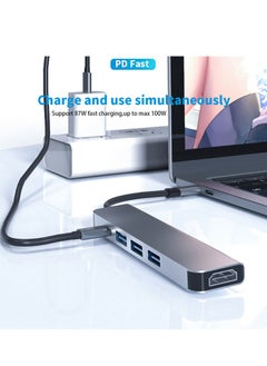 glassology 5-in-1 Type C Hub Adapter with 4K@60HZ HDMI USB-C Multiport Converter 3 USB Ports, USB C PD 5Gbps Data Transfer Ports Compatible For MacBook Pro Air M3 M2 M1 iPad Pro M4 iPhone 16 15 Pro Pro Max Lenovo Dell HP Pro/Air M1 2022, iPad Pro 2022,  - Image 5