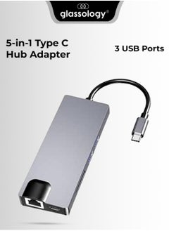 glassology 5-in-1 Type C Hub Adapter with 4K@60HZ HDMI USB-C Multiport Converter 3 USB Ports, USB C PD 5Gbps Data Transfer Ports Compatible For MacBook Pro Air M3 M2 M1 iPad Pro M4 iPhone 16 15 Pro Pro Max Lenovo Dell HP Pro/Air M1 2022, iPad Pro 2022,  - Image 1