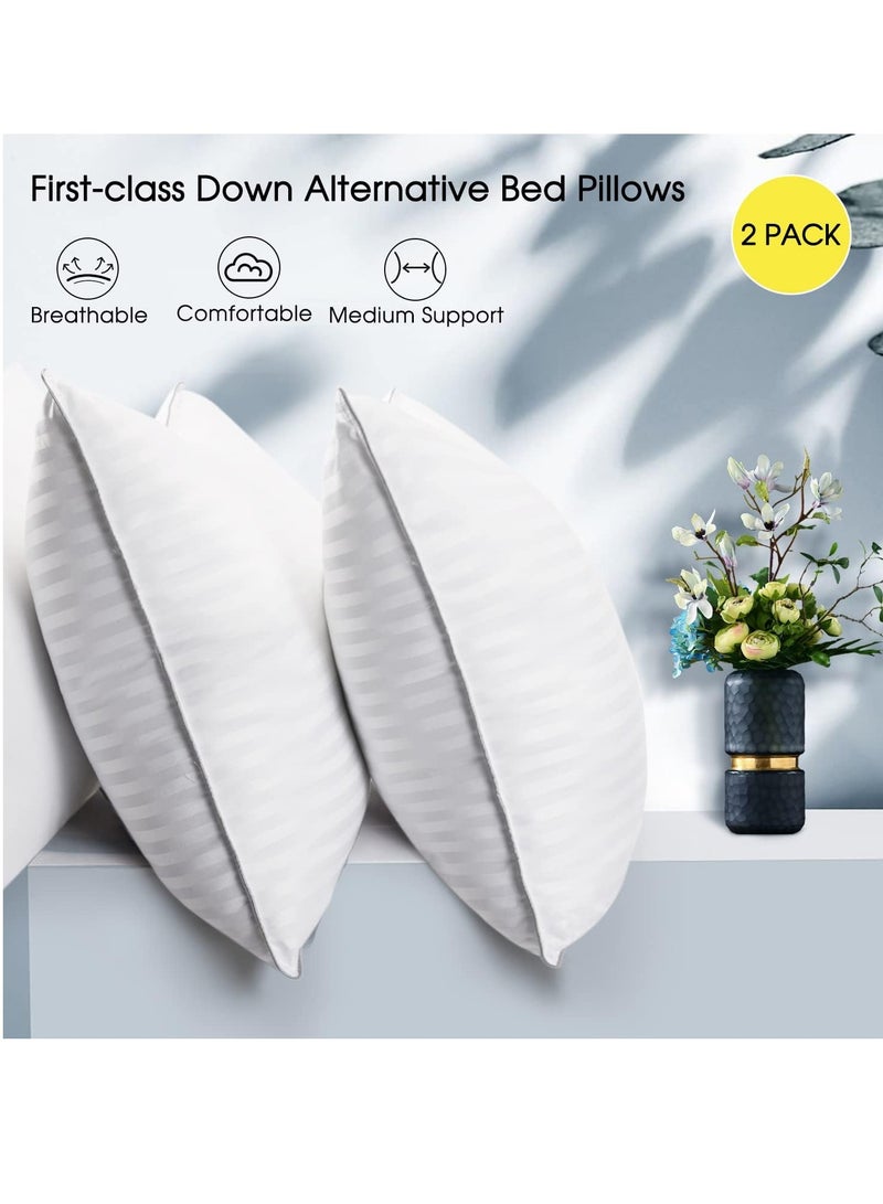 Basic Beyond King Size Bed Pillow - 2 Pack Hotel Collection Super Soft Down Alternative Pillow for Sleeping, 20x36 Inches