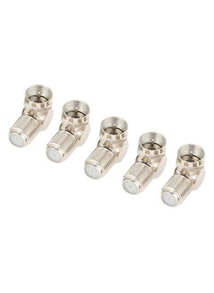 90 Degree Coax Adapter Connector, 5pcs TV Antenna Male To F-type Female Right Angle Cable Connector Adapter Set