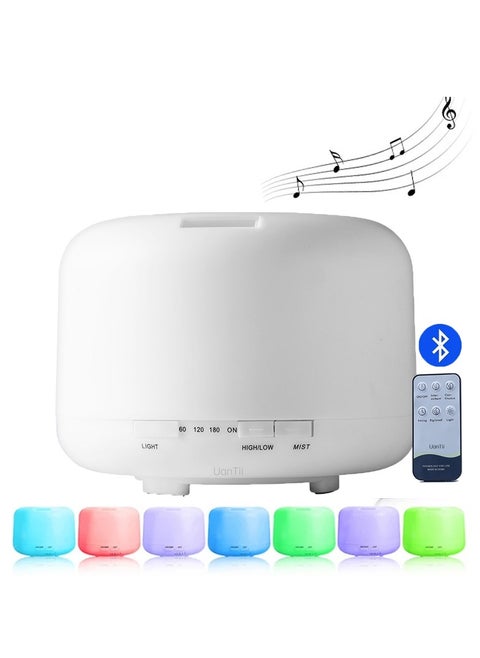 500ml Essential Oil Diffuser with Bluetooth Speaker 7 Color Night Light with Remote Control,