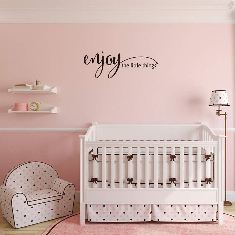 MOVANKRO Enjoy The Little Things  Pure Balck Vinyl Wall Decal Quotes Art Letters Handwriting Room Dcor Motto Words Nursery Inspirational Sayings Living Room Decoration - Image 3