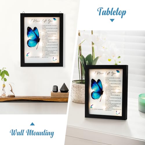 Fabuday Memorial Gifts LED Shadow Box - Sympathy Gift in Memory of Loved One Gifts, Rememberance Gift for Loss of Mother Father Mom Dad, Funeral Condolences Bereavement Grief Gifts, Big Butterfly Wings - Image 5
