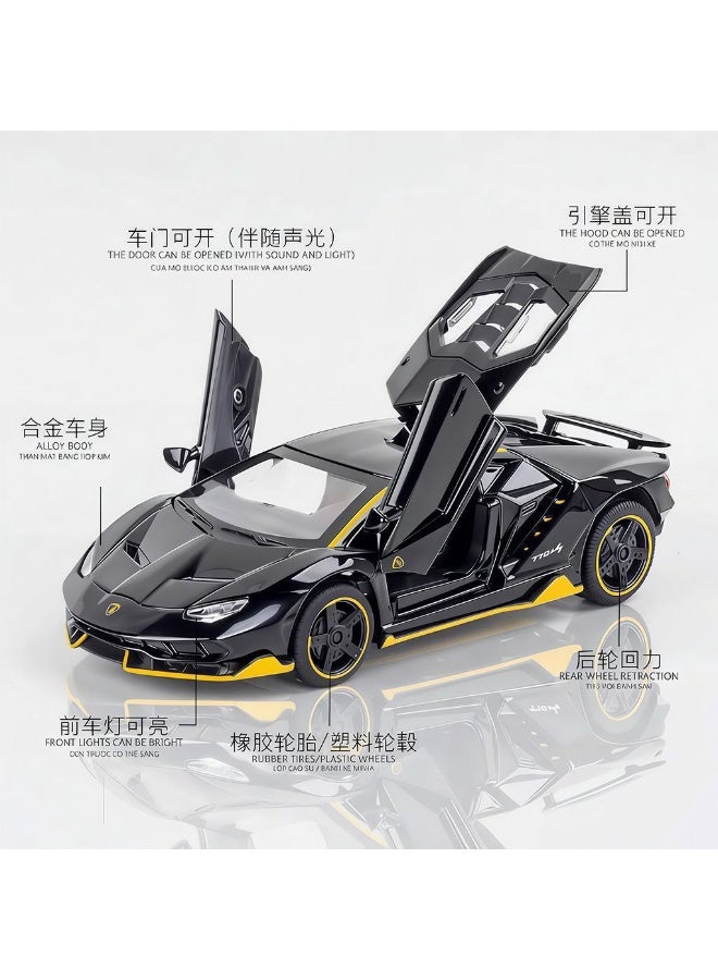 Lamborghini Centenario LP770-4 Concept – Premium Black and Gold  Diecast Model Car with Opening Gullwing Doors, Perfect for Gifts, Office Desk Decoration, Kids’ Rooms, and Collectors - Image 3