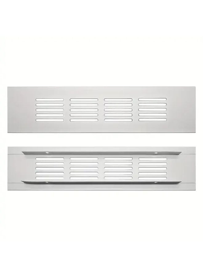 2pcs 200x50mm Rectangular Aluminum Vent Cover Grille For Cabinet Shoe Cabinet - Image 1