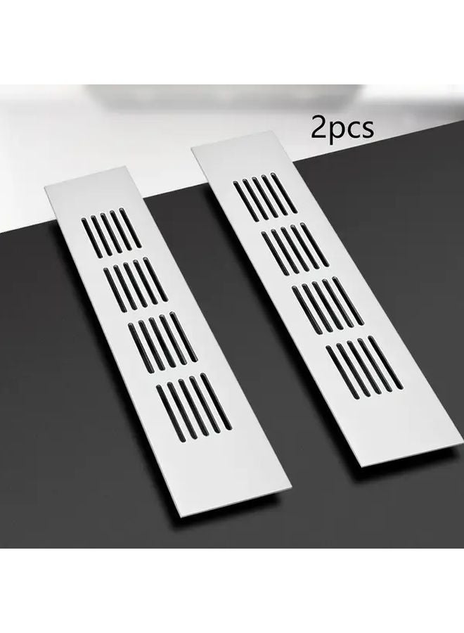 2pcs 200x50mm Rectangular Aluminum Vent Cover Grille For Cabinet Shoe Cabinet - Image 5