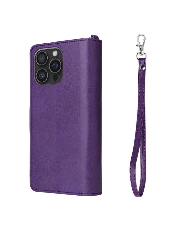 S-TOP Case For iPhone 16 Pro Max Solid Color 2 in 1 Zipper Shockproof Phone Case - Image 3