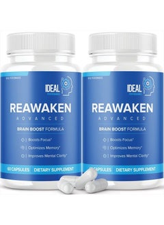 IDEAL PERFORMANCE Reawaken Brain Boost Supplement for Memory Advanced Formula (2 Pack - 120 Capsules)  - Image 1