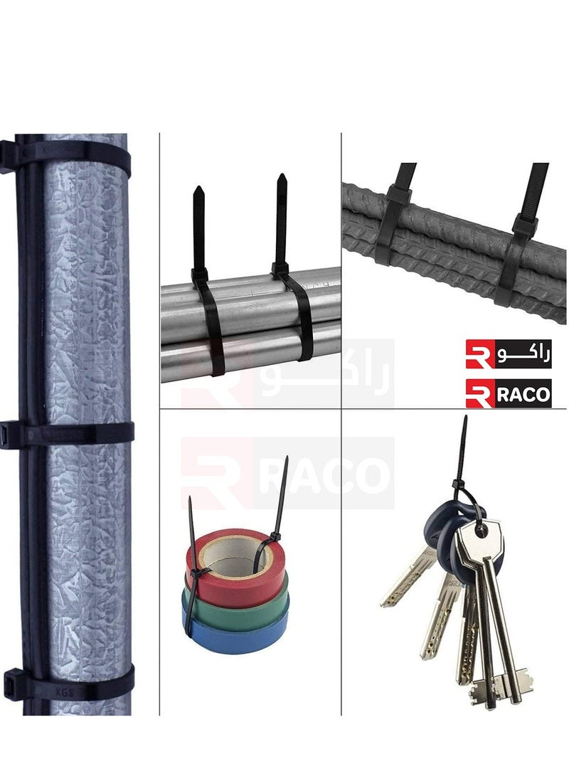 RACO Multi-Purpose Nylon Cable Ties Pack of 100 - Black - Image 5