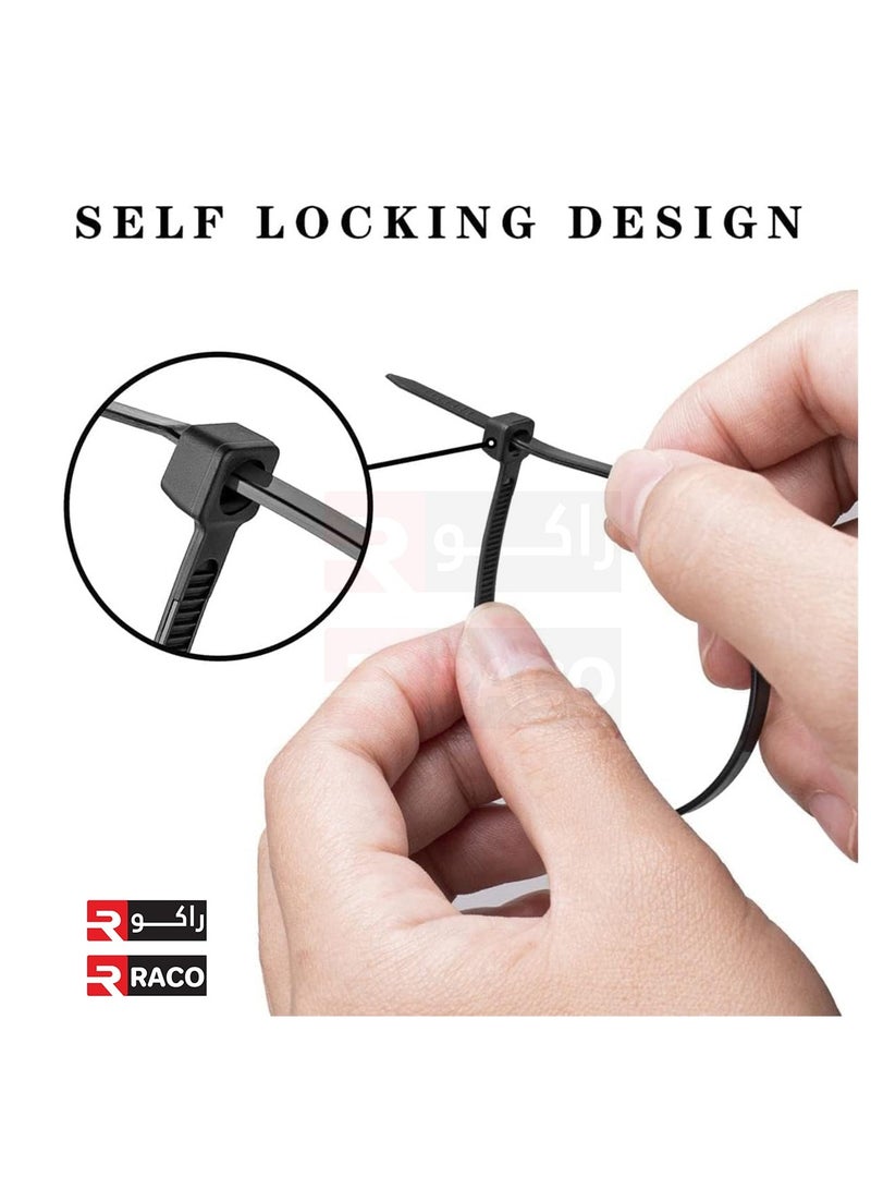 RACO Multi-Purpose Nylon Cable Ties Pack of 100 - Black - Image 4