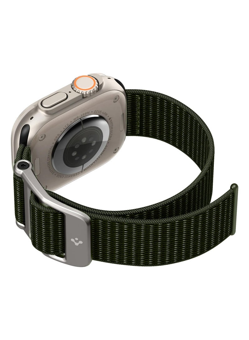 Spigen DuraPro Flex Trail نايلون مع مشبك من سبائك الزنك لساعة Apple 42 مم 44 مم 45 مم 49 مم - متوافق مع سلسلة Ultra 1,2 9,8,7,6,5,SE,3,2,1 أخضر - Image 5
