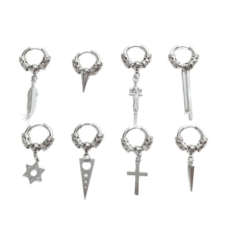 Fashion Clip-on Earrings Stainless Steel Punk Style for Men Women