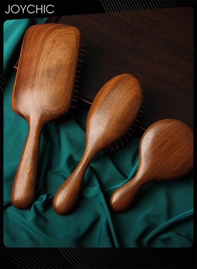 Joychic 3 Pcs Gold Silk Sandalwood Women Hair Comb Ladies Lightweight Household Wooden Comb Scalp Massage Comb - Image 5