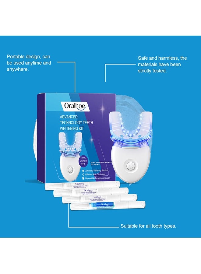 أورالحوي طقم تبييض الأسنان اللاسلكي، مع مصابيح LED مزدوجة للتبييض الطبيعي بقوة 32X، يتضمن 4 أقلام جل لتبييض الأسنان (أبيض) - Image 2