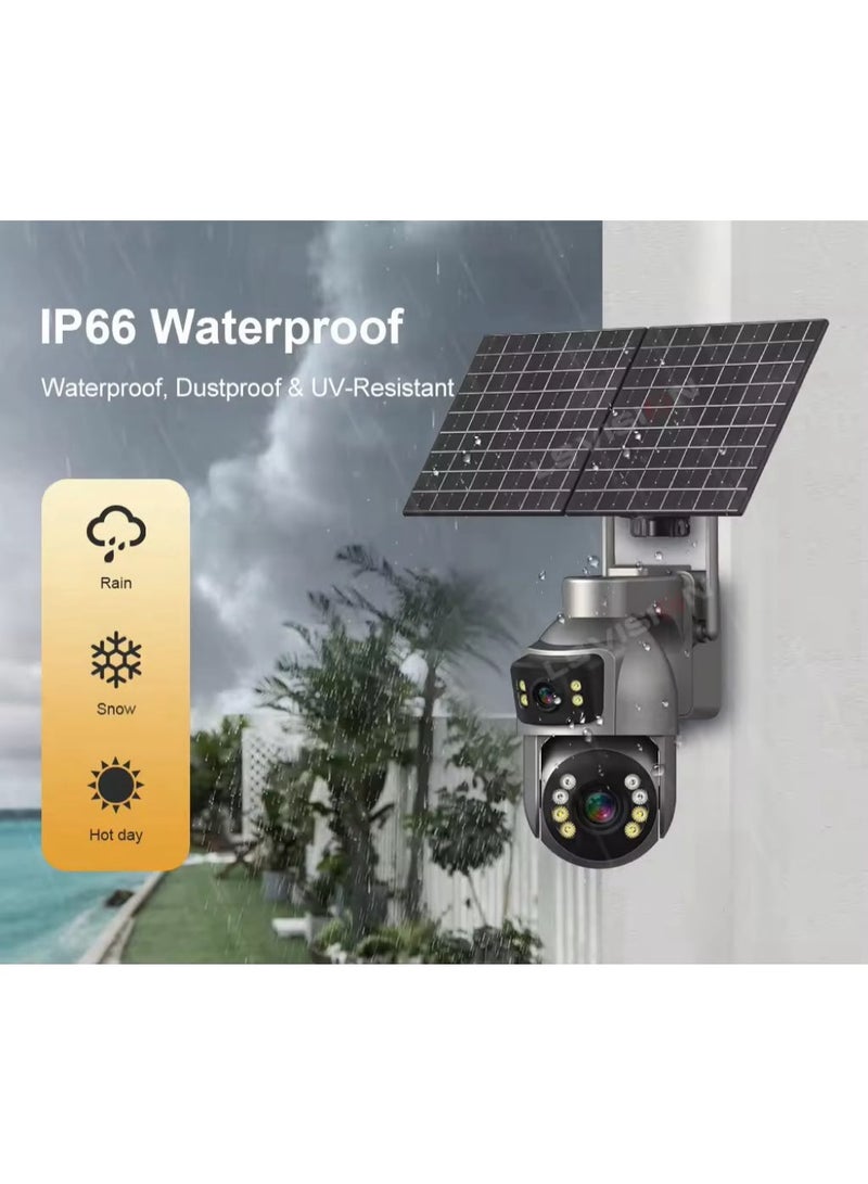 GEEK SPACE SIM 4G Solar Security Camera with 20X Zoom, Dual Lens PTZ Outdoor CCTV, AI Motion Detection, Color Night Vision, 24/7 Recording, Two-Way Audio, IP66 Waterproof, Rechargeable Battery, Remote Monitoring - Image 3