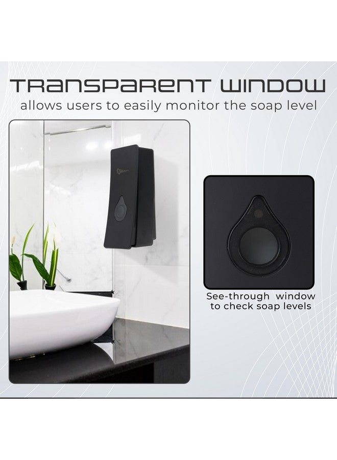 ROBUSTT موزع سائل صابون يدوي مثبت على الحائط - أسود (200 مل، عبوة من 1) - مع خطافات لاصقة | مقاوم للتسرب، نافذة شفافة، تركيب سهل - عبوة من 5 - Image 3