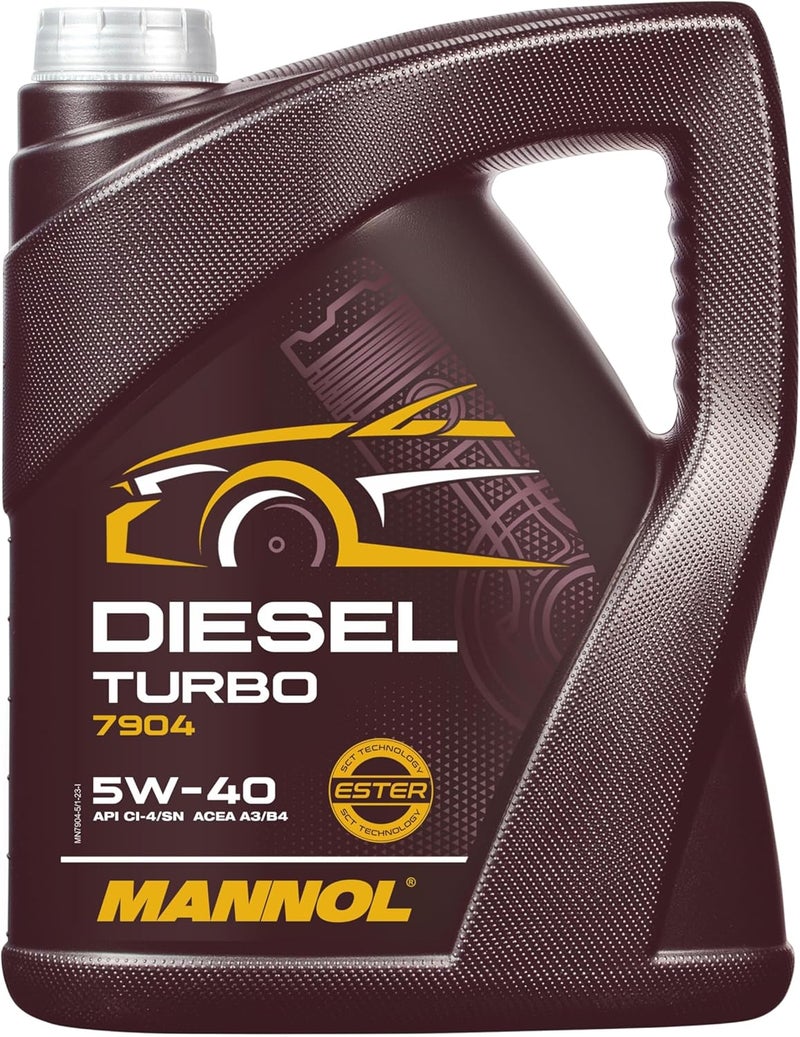 MANNOL Diesel Turbo 5W-40 7904 - Fully Synthetic Ester Engine Oil (5L) - Image 1