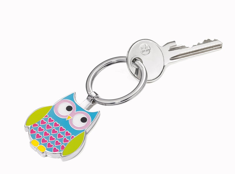TROIKA Rosy – KR14-13/BL – owl Keychain with Original Troika Keyring – cast Metal/Enamel– Shiny – Chrome Plated – Multicoloured – TROIKA-Original - Image 2
