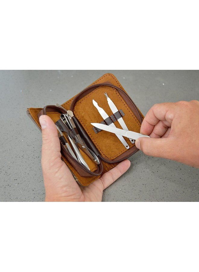 EvriHolder Dapper Man, Six Piece Grooming Kit with Leather Carrying Case, Manicure and Pedicure Tool Set  - Image 5