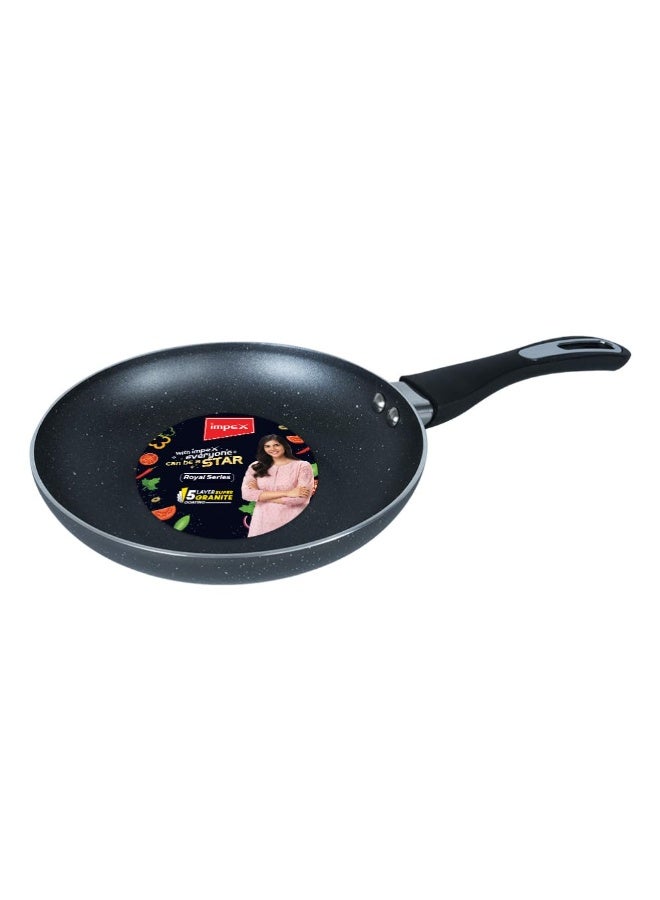 Impex Fry Pan 20 cm Royal 5-Layer Super Granite Nonstick Induction Base, 10 Times Tougher Non Stick, Fry Pan for All Frying Needs, Ease to Clean, 1 Year Warranty (20 cm, Grey) - Image 1