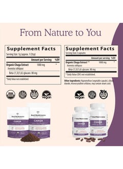 Real Mushrooms Chaga Capsules - Organic Mushroom Supplement with Chaga Extract - Chaga Mushroom Powder for Digestion, Energy, & Immune Support - Vegan Mushroom Extract, Non-GMO, 120 Caps  - Image 3