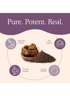 Real Mushrooms Chaga Capsules - Organic Mushroom Supplement with Chaga Extract - Chaga Mushroom Powder for Digestion, Energy, & Immune Support - Vegan Mushroom Extract, Non-GMO, 120 Caps  - Image 4