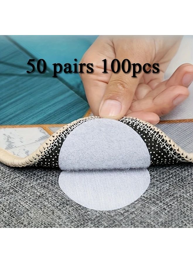 White Strong Self Adhesive Dots 50 Pairs 100pcs Nylon Backing Waterproof Tape Fasteners - Image 1