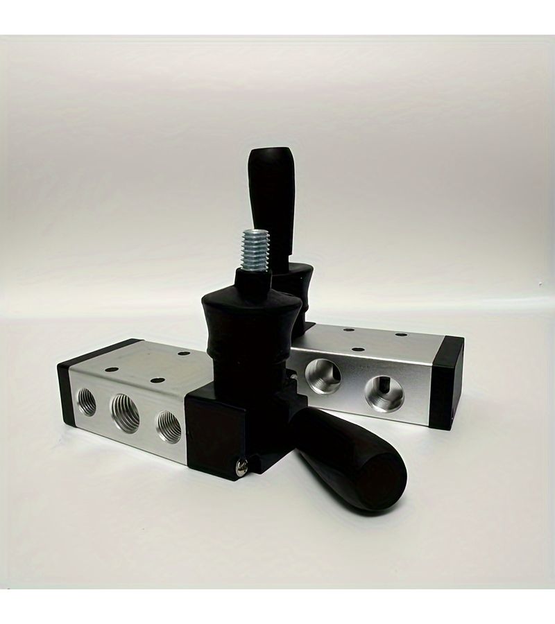 Industrial Grade Aluminum Alloy Pneumatic Solenoid Valve with Manual Lever 2 Position 5 Way Control PT1/4 Model 4H210-08 Push Pull Control - Image 5