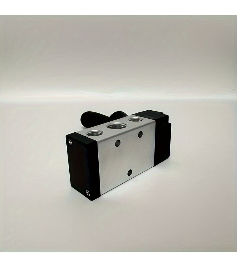 Industrial Grade Aluminum Alloy Pneumatic Solenoid Valve with Manual Lever 2 Position 5 Way Control PT1/4 Model 4H210-08 Push Pull Control - Image 4