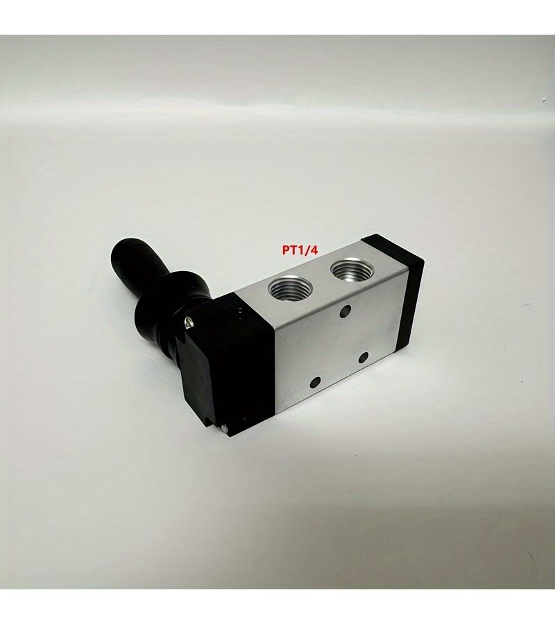Industrial Grade Aluminum Alloy Pneumatic Solenoid Valve with Manual Lever 2 Position 5 Way Control PT1/4 Model 4H210-08 Push Pull Control - Image 3