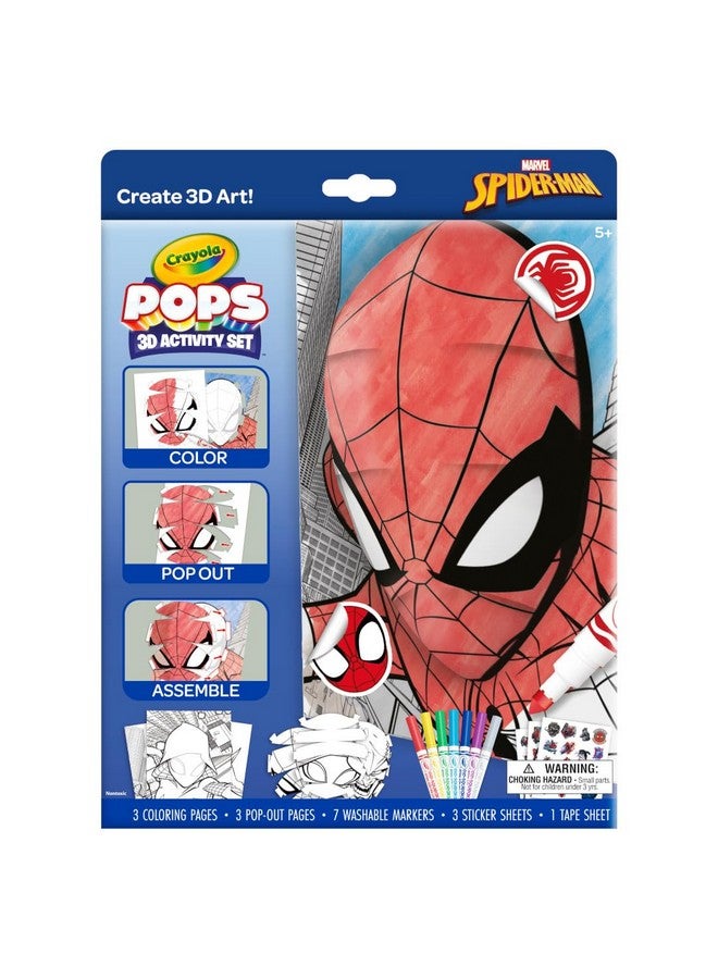 Crayola POPs 3D Kids Art Set, Spiderman Coloring Book Alternative, Gift for Boys & Girls, Ages 5+ - Image 2