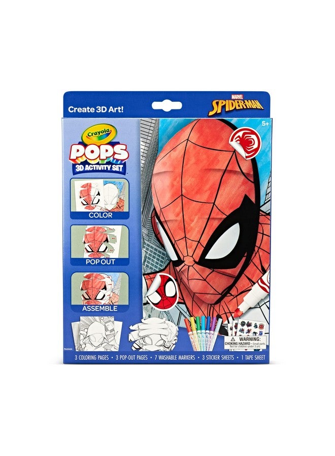 Crayola POPs 3D Kids Art Set, Spiderman Coloring Book Alternative, Gift for Boys & Girls, Ages 5+ - Image 1
