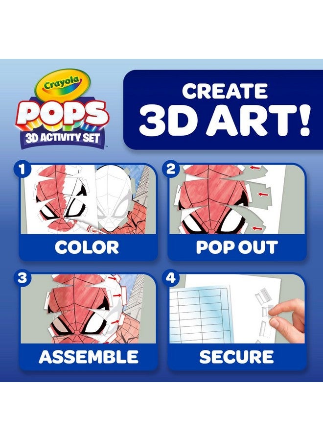 Crayola POPs 3D Kids Art Set, Spiderman Coloring Book Alternative, Gift for Boys & Girls, Ages 5+ - Image 4