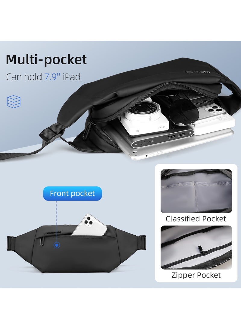 MARK RYDEN Crossbody Backpack Casual Style and Space for 7.9" Tablet Waterproof for Gym or Walking, Black - Image 4