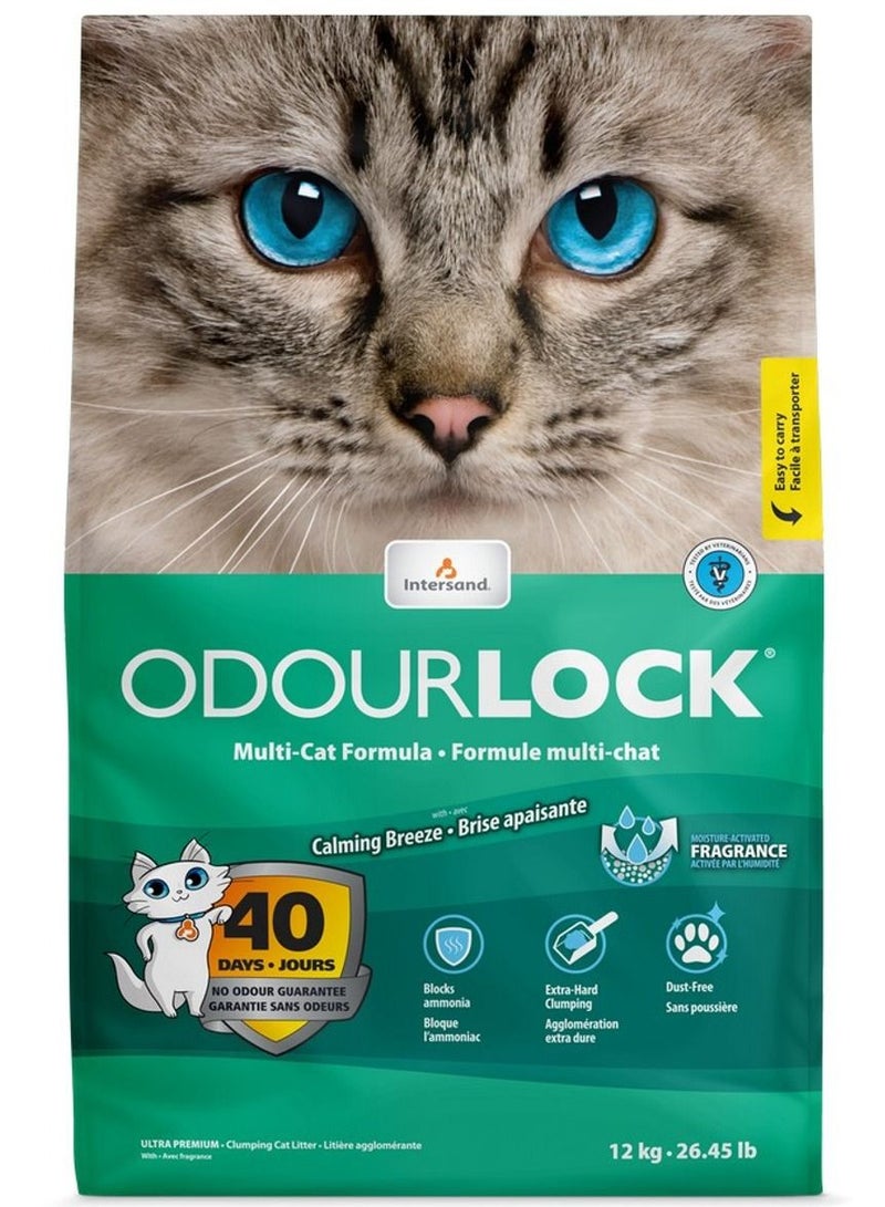 Odourlock Calming Breeze Clumping Cat Litter 12 kg