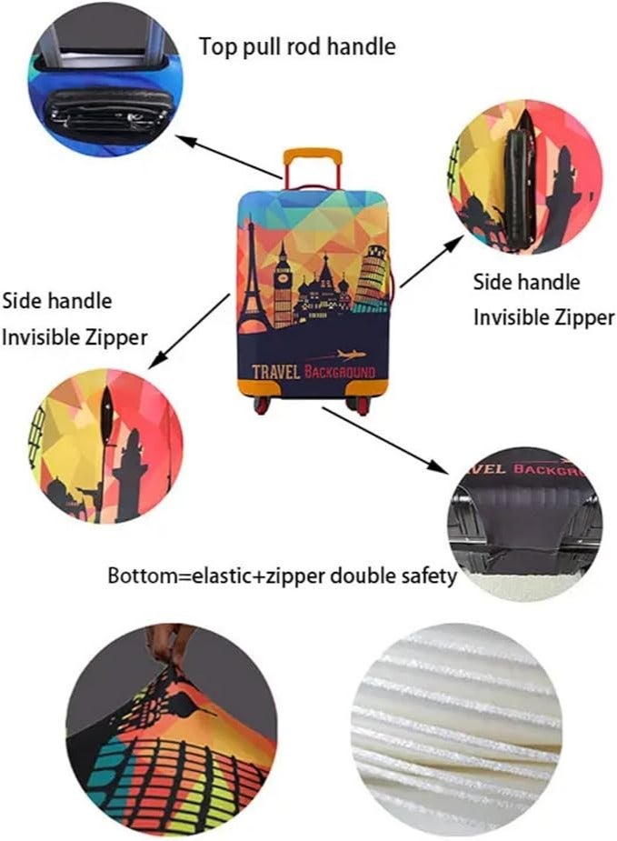 Maanys Luggage Cover Protector, Spandex Suitcase Cover | Washable, Anti-Scratch Travel Gear for 18-32 Inch Bags (Traveller, XL(29-32)) - Image 2
