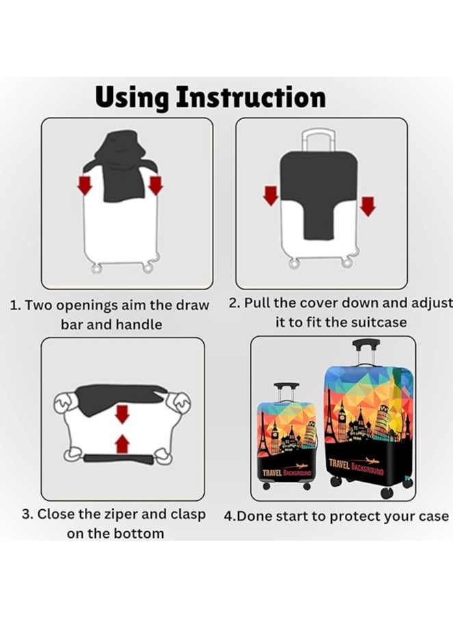 Maanys Luggage Cover Protector, Spandex Suitcase Cover | Washable, Anti-Scratch Travel Gear for 18-32 Inch Bags (Traveller, XL(29-32)) - Image 3