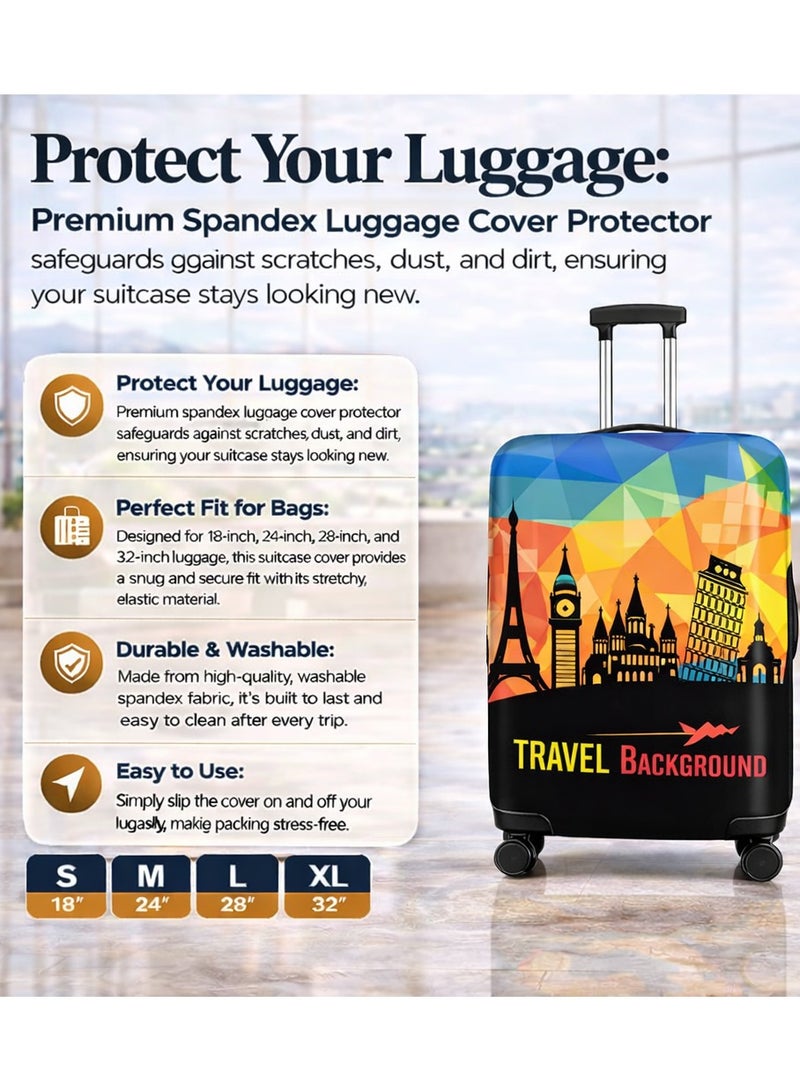 Maanys Luggage Cover Protector, Spandex Suitcase Cover | Washable, Anti-Scratch Travel Gear for 18-32 Inch Bags (Traveller, XL(29-32)) - Image 4
