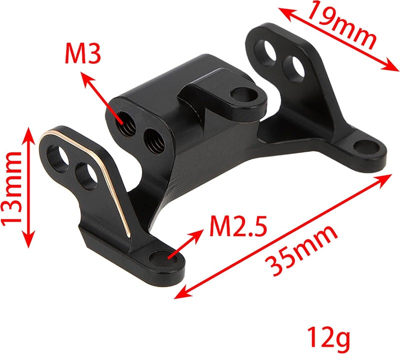 MEUS RACING 1/18 RC Model Car Brass Rear Link Mount for AXIAL UTB18 Capra Trail Buggy - Black Gold - Image 2