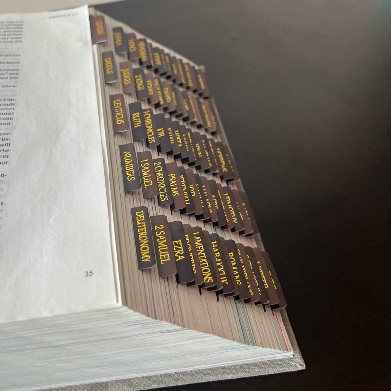 Thinkor Reposition Laminated Bible Tabs, Large Print Stickers, Easy to Read & Apply Bible Tabs for Women & Man (Gold Earthy Brown) - Image 3