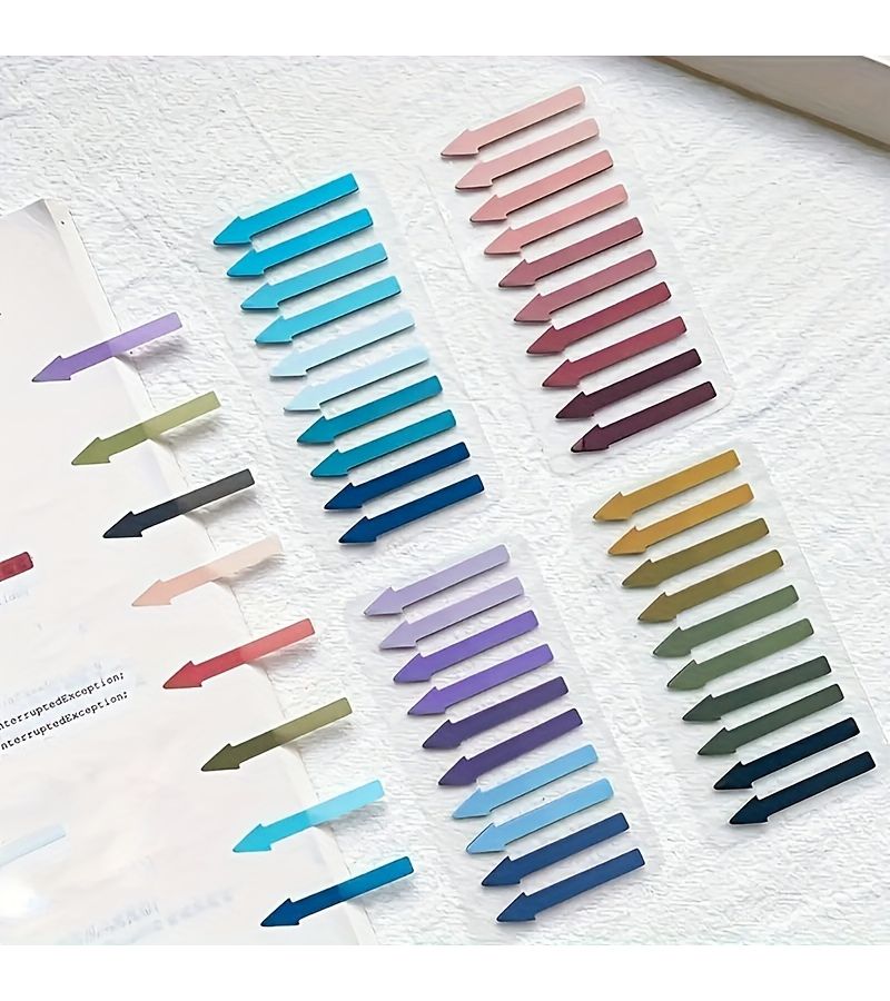 Purple Colored Pointed Index Stickers Morandi Transparent Sticky Notes Reading Markers Student Arrow Marking Labels 200 Sheets - Image 4