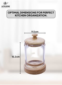 Life Smile Food Storage Jars Set with Lids - Airtight Canister Set Containers, Acrylic Food Storage of Bulk, Dry Food Including Flour, Sugar, Coffee, Rice, Tea, Spices (Bamboo Cover, 6 Pieces)  - Image 2