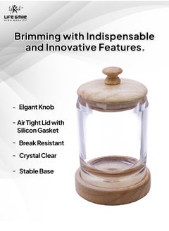 Life Smile Food Storage Jars Set with Lids - Airtight Canister Set Containers, Acrylic Food Storage of Bulk, Dry Food Including Flour, Sugar, Coffee, Rice, Tea, Spices (Bamboo Cover, 6 Pieces)  - Image 3