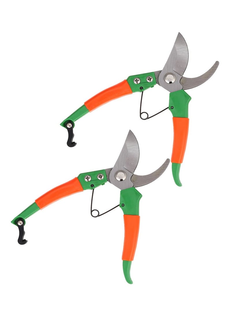 LAWAZIM Pruning Shears - 2 Piece 8inch - Pruning Scissors Pliers Secateurs Hand pruners Floral snips Long Handle Fine cut Bypass mechanism Trimming herbs florist Home gardener Lopper Cutters  - Image 1
