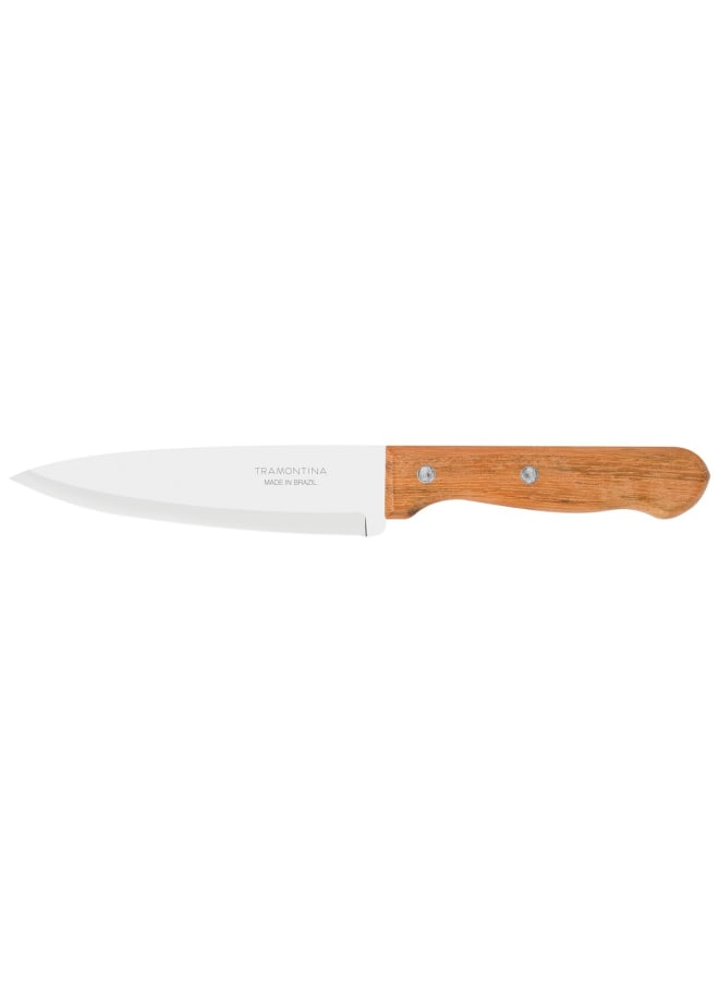 TRAMONTINA TRAMONTINA Dynamic Chef’s Knife - 15 CM, Premium Stainless Steel Blade, Ergonomic Natural Wood Handle, Ideal for Precision Cutting, Durable and Versatile for Professional and Home Kitchens  - Image 1