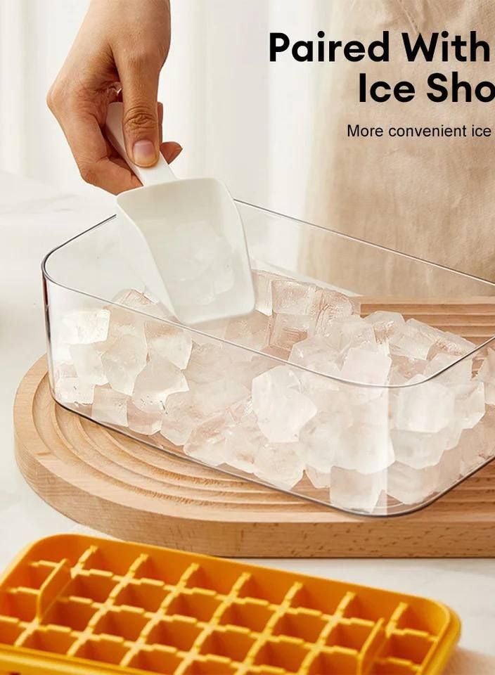 Ice Cube Mold Tray with Lid and Freezer Tray, Small Silicone Ice Cube Molds with 2 Trays for One-Key Ice Making, Homemade Ice Cubes for Smoothies and Cocktails, 64 Pieces H - Image 4