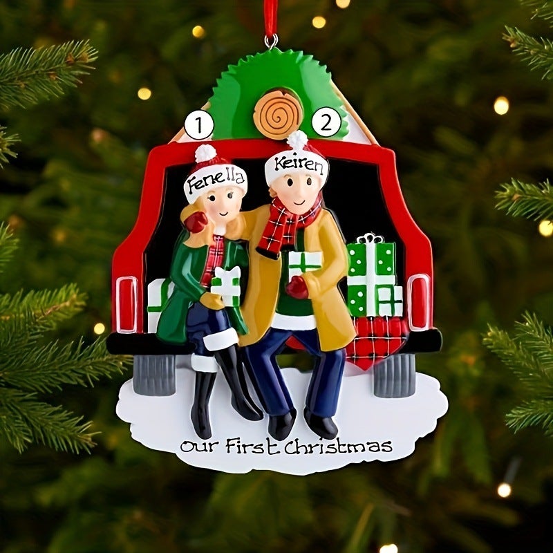 Zibi 2026 Creative Car Couple Rv Travel Family Resin Christmas Ornament Decoration - Image 1