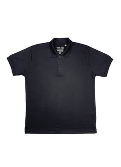 Cooltex Unisex Cotton Polyester Plain Black Polo T-Shirts Cool Dry-Fit Material Short Sleeves Soft and Comfortable