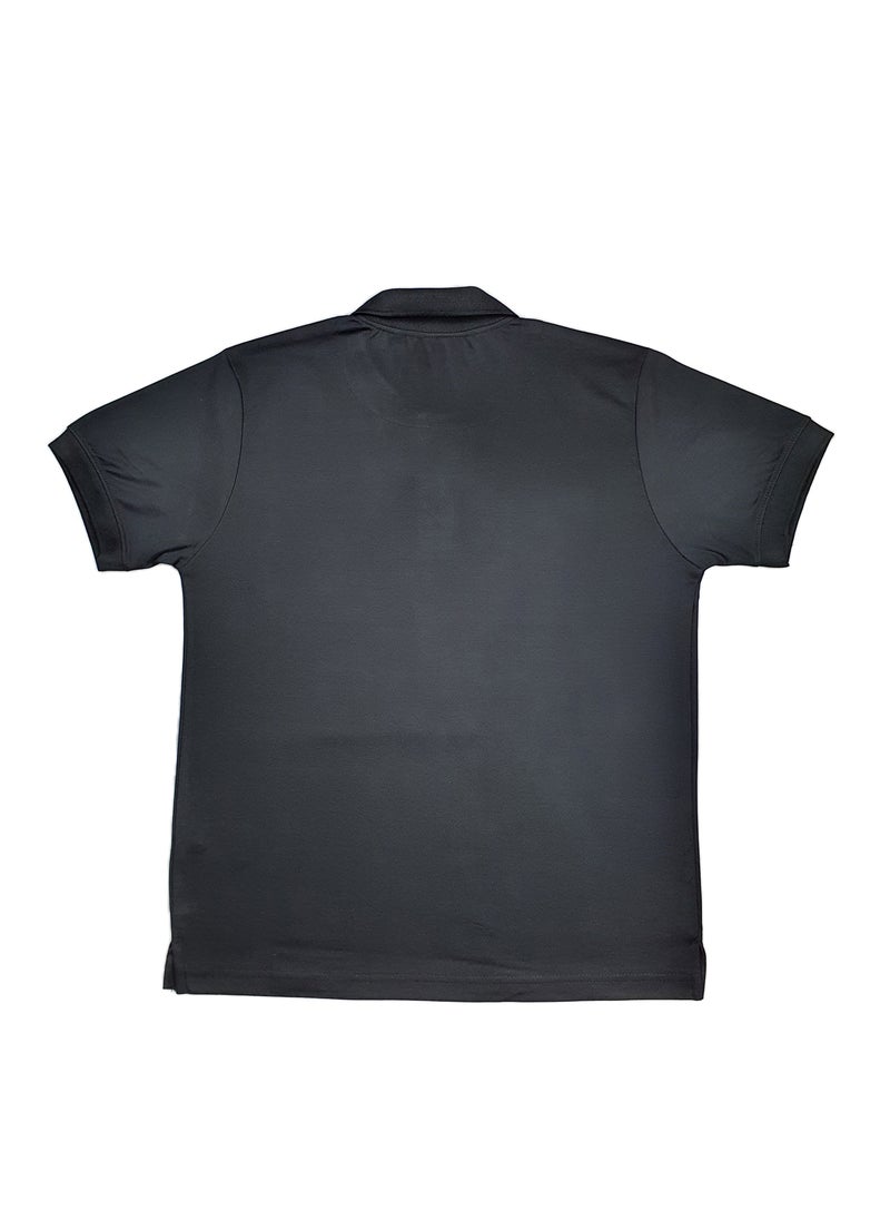 COOL TEX - Cooltex Unisex Cotton Polyester Plain Black Polo T-Shirts Cool Dry-Fit Material Short Sleeves Soft and Comfortable - Image 1